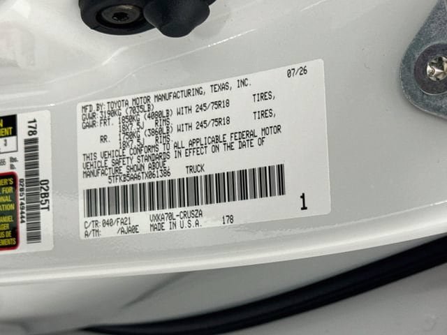 Certified 2026 Toyota Tundra SR RWD image 31