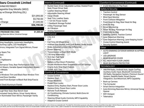 Certified 2024 Subaru Crosstrek 2.5i Limited w/ Popular Package #3A image 11