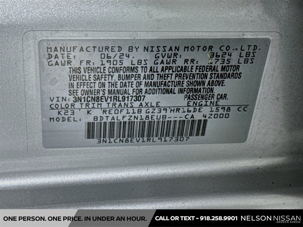 Certified 2024 Nissan Versa SV w/ Trunk Package FWD image 28
