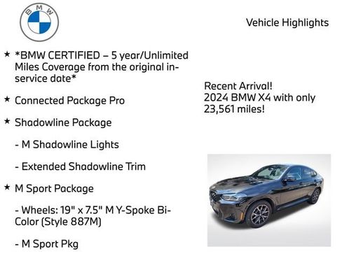 Used 2024 BMW X4 xDrive30i w/ Premium Package AWD/4WD image 4