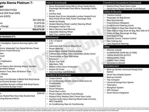 Certified 2025 Toyota Sienna Platinum AWD/4WD image 22