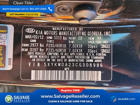 Used 2012 Kia Sorento SX w/ SX Premium Pkg AWD/4WD image 17