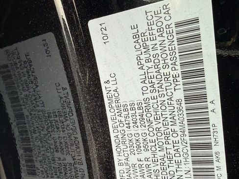 Used 2021 Honda Accord Touring image 12