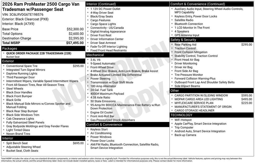 New 2026 RAM ProMaster 2500 FWD image 9