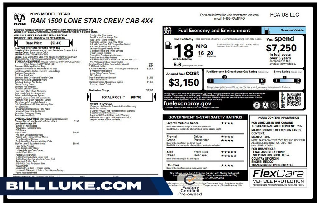 Used 2026 RAM 1500 Lone Star AWD/4WD image 1