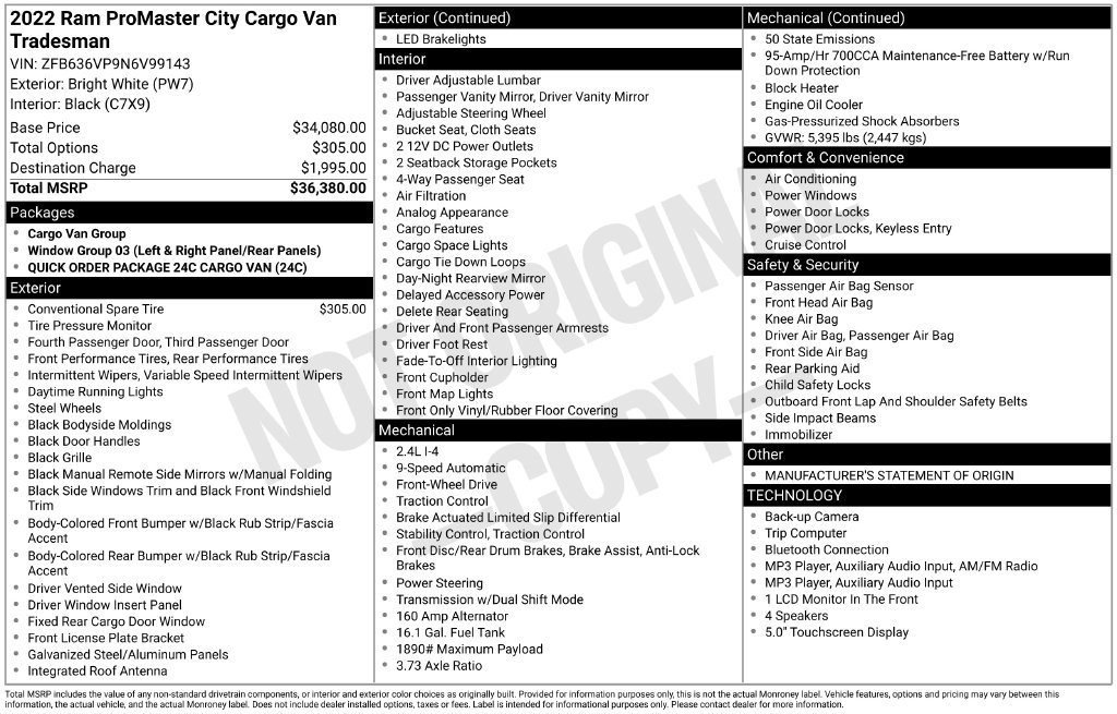 Used 2022 RAM ProMaster City Tradesman FWD image 13