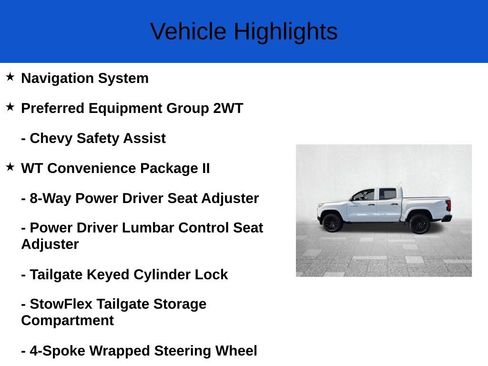 New 2026 Chevrolet Colorado W/T w/ WT Custom Package RWD image 2