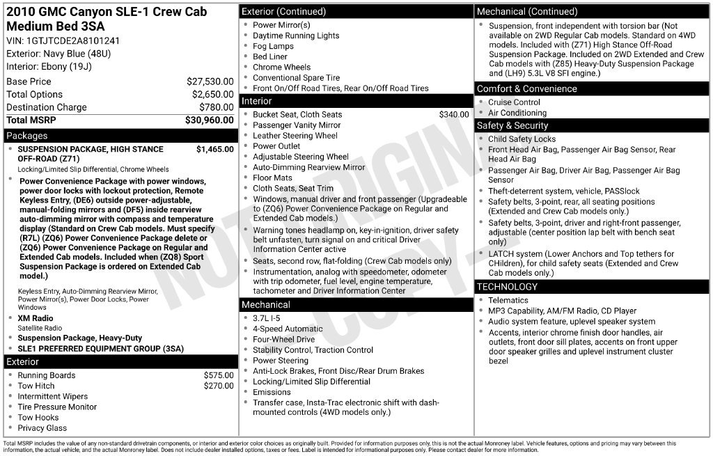 Used 2010 GMC Canyon SLE AWD/4WD image 6