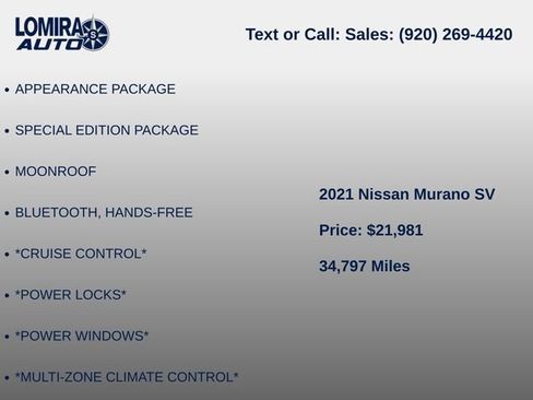 Used 2021 Nissan Murano SV AWD/4WD image 7