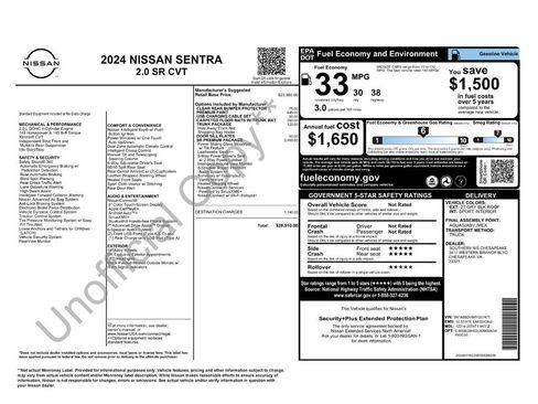 Used 2024 Nissan Sentra SR w/ SR Premium Package FWD image 2