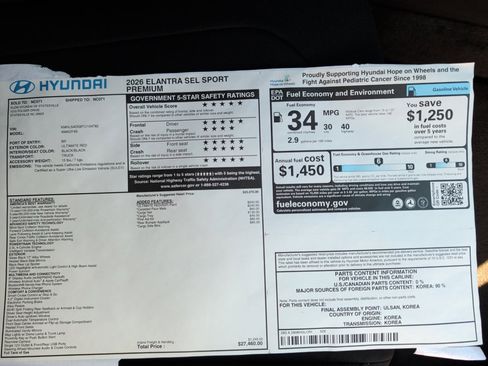 New 2026 Hyundai Elantra SEL Sport Premium image 33