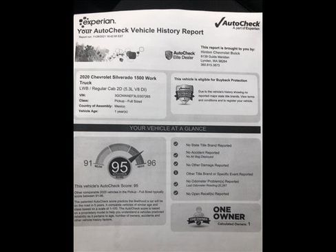 Used 2020 Chevrolet Silverado 1500 W/T w/ WT Fleet Convenience Package image 16