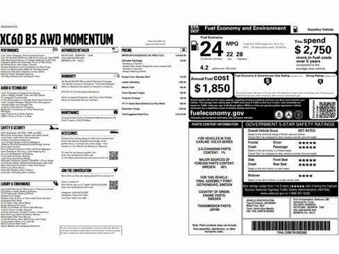 Used 2022 Volvo XC60 B5 Momentum w/ Climate Package image 2