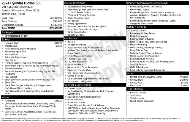 Used 2024 Hyundai Tucson SEL AWD/4WD image 7