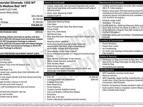 Used 2020 Chevrolet Silverado 1500 W/T w/ Trailering Package RWD image 16