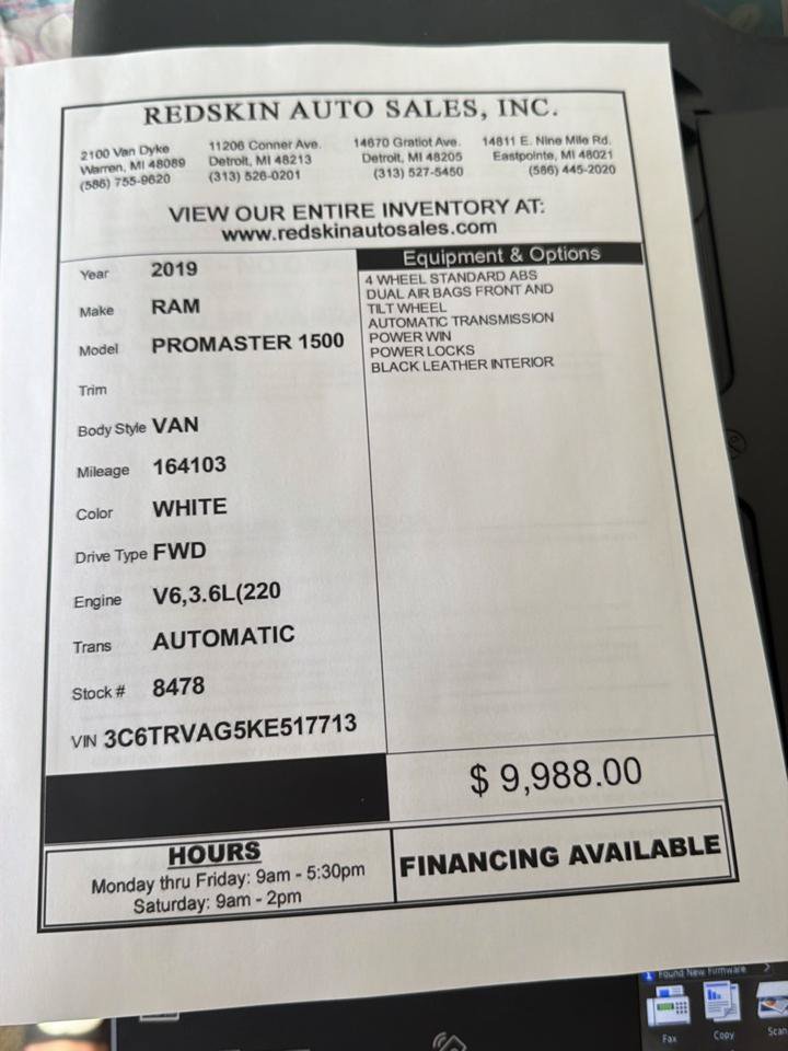 Used 2019 RAM ProMaster 1500 FWD image 14