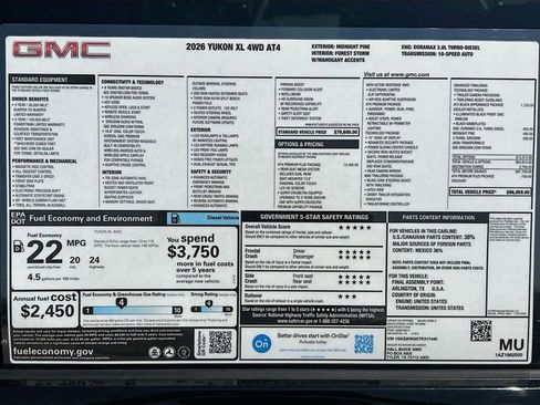 New 2026 GMC Yukon XL AT4 w/ AT4 Premium Plus Package AWD/4WD image 21