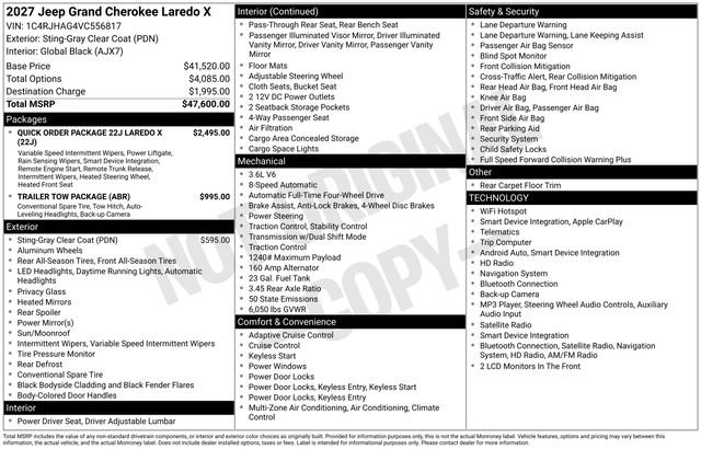 New 2027 Jeep Grand Cherokee Laredo X AWD/4WD image 16