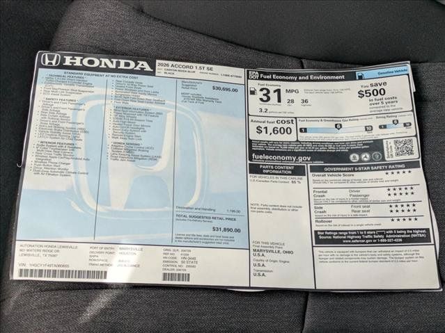 New 2026 Honda Accord SE image 17