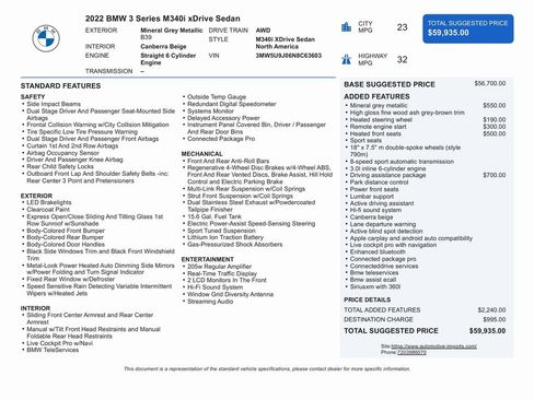 Used 2022 BMW M340i xDrive w/ Driving Assistance Package image 2