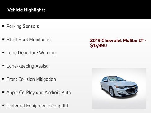 Used 2019 Chevrolet Malibu LT w/ Leather Package FWD image 53
