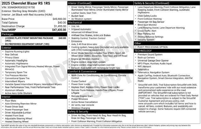 Used 2025 Chevrolet Blazer RS AWD/4WD image 38
