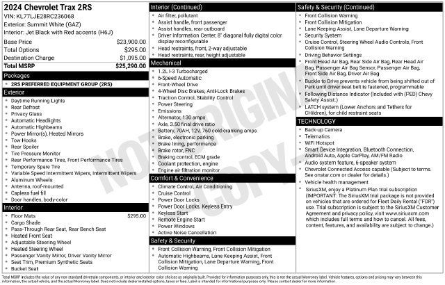 Used 2024 Chevrolet Trax RS FWD image 38