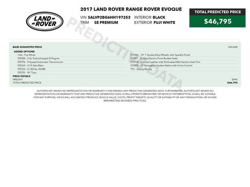 Used 2017 Land Rover Range Rover Evoque SE AWD/4WD image 3