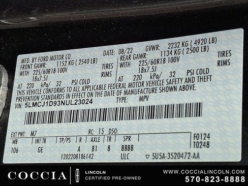 Used 2022 Lincoln Corsair AWD w/ Equipment Group 101A image 27