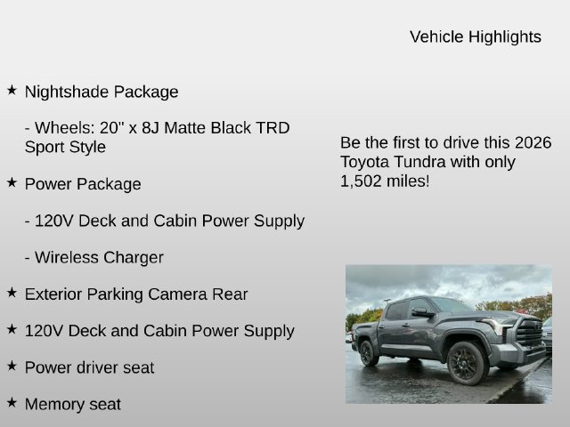 Used 2026 Toyota Tundra Limited w/ Nightshade Package AWD/4WD image 5