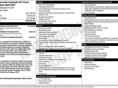 Used 2021 Chevrolet Colorado W/T w/ Custom Special Edition RWD image 2