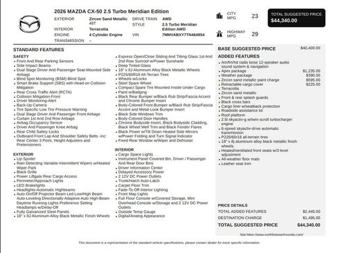 Used 2026 MAZDA CX-50 Meridian Edition w/ Apex Package AWD/4WD image 3