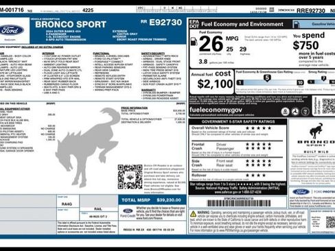 Used 2024 Ford Bronco Sport Outer Banks w/ Tech Package AWD/4WD image 33