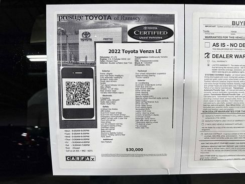 Certified 2022 Toyota Venza LE image 13