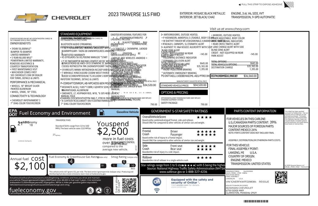 Used 2023 Chevrolet Traverse LS w/ Safety Package FWD image 13