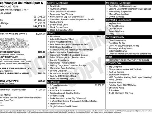 Used 2020 Jeep Wrangler Unlimited Sport S AWD/4WD image 18