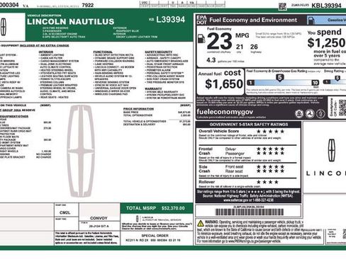 Used 2019 Lincoln Nautilus Reserve w/ Cargo Utility Package FWD image 29