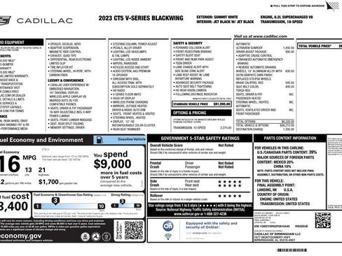 Used 2023 Cadillac CT5 V Blackwing w/ Driver Assist Package image 2