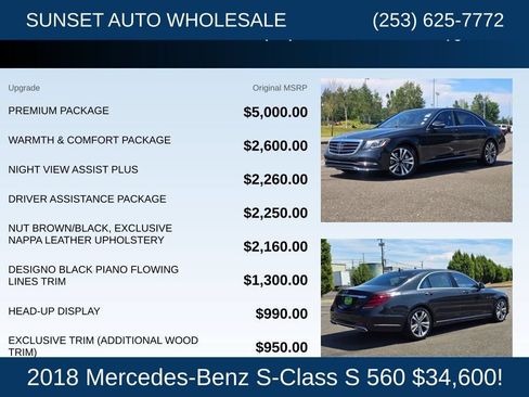 Used 2018 Mercedes-Benz S 560 Sedan w/ Premium Package image 25