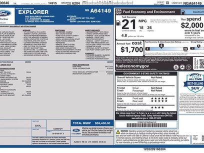 Used 2022 Ford Explorer Platinum w/ Equipment Group 601A