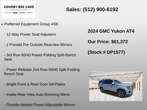 Used 2024 GMC Yukon AT4 w/ Technology Package AWD/4WD image 7