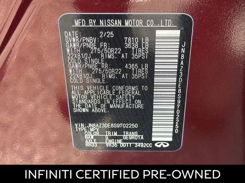 Certified 2025 INFINITI QX80 Sensory w/ Exterior Package AWD/4WD image 28