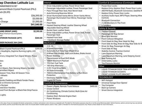 Used 2022 Jeep Cherokee Latitude Lux w/ Sun & Sound Group image 11