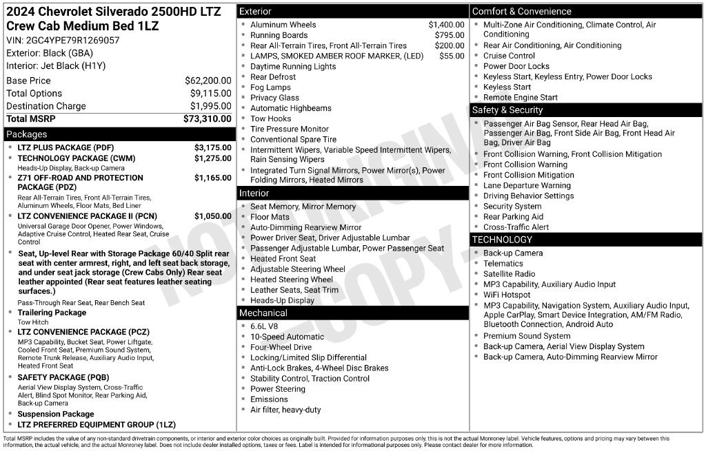 Used 2024 Chevrolet Silverado 2500 LTZ w/ LTZ Plus Package AWD/4WD image 6