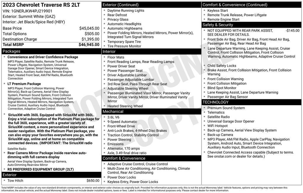 Used 2023 Chevrolet Traverse RS FWD image 5