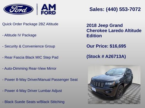 Used 2018 Jeep Grand Cherokee Altitude AWD/4WD image 6