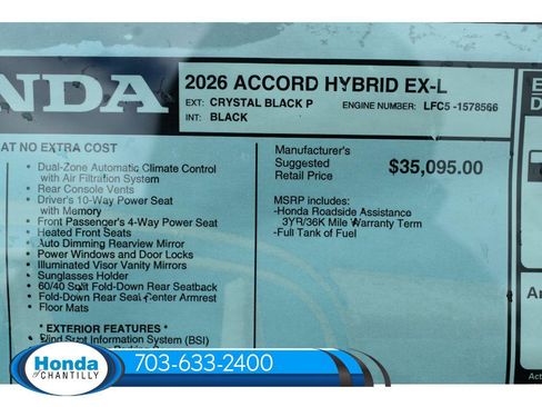 New 2026 Honda Accord Hybrid EX-L image 37