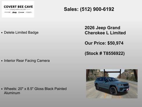 New 2026 Jeep Grand Cherokee L Limited w/ Limited Altitude Package AWD/4WD image 12