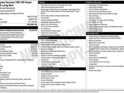 New 2026 Toyota Tacoma TRD Off-Road w/ TRD Off Road Upgrade Package AWD/4WD image 35