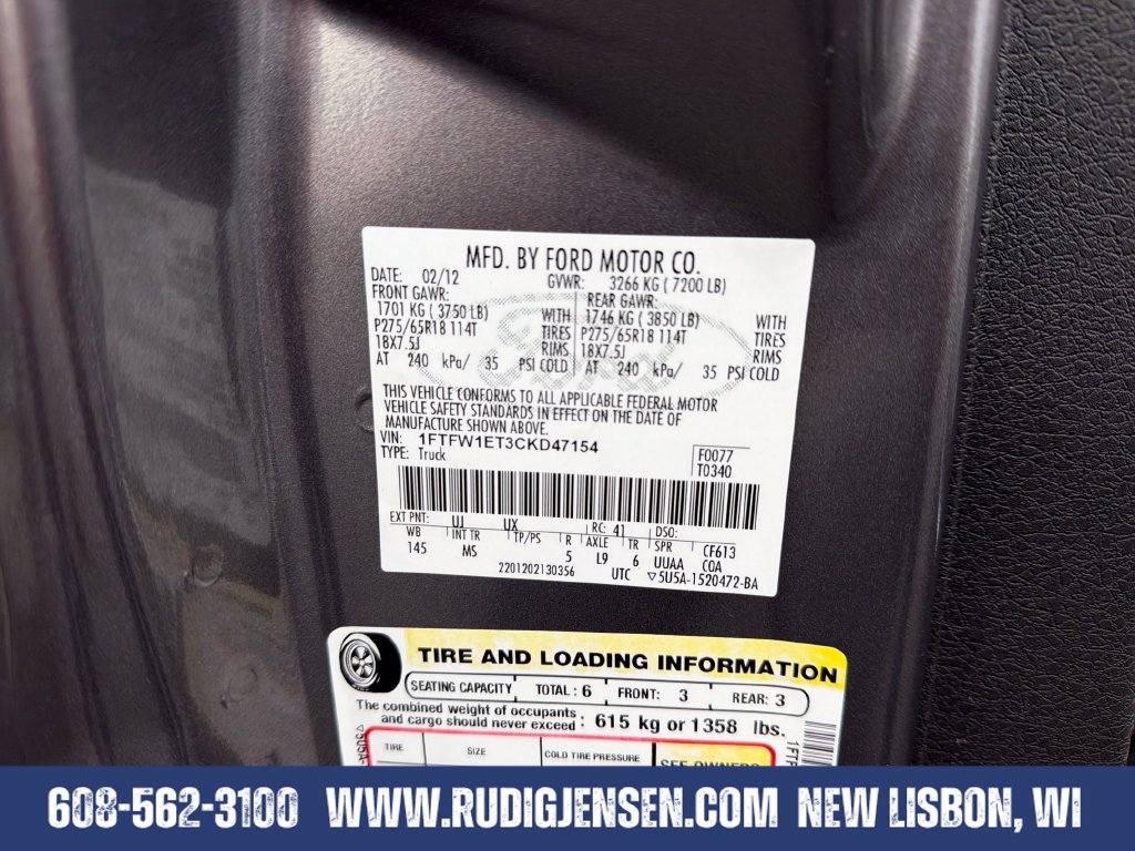 Used 2012 Ford F150 XLT w/ XLT Chrome Pkg AWD/4WD image 27